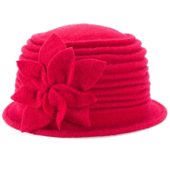 2953 Womens 1920s Look 100% Wool Beret Beanie Cloche Bucket Winter Hat A543 main image 4
